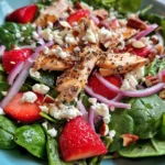 Strawberry Chicken Spinach Salad Recipe | 5-Star Fresh Favorite 5 Strawberry Chicken Spinach Salad Recipe
