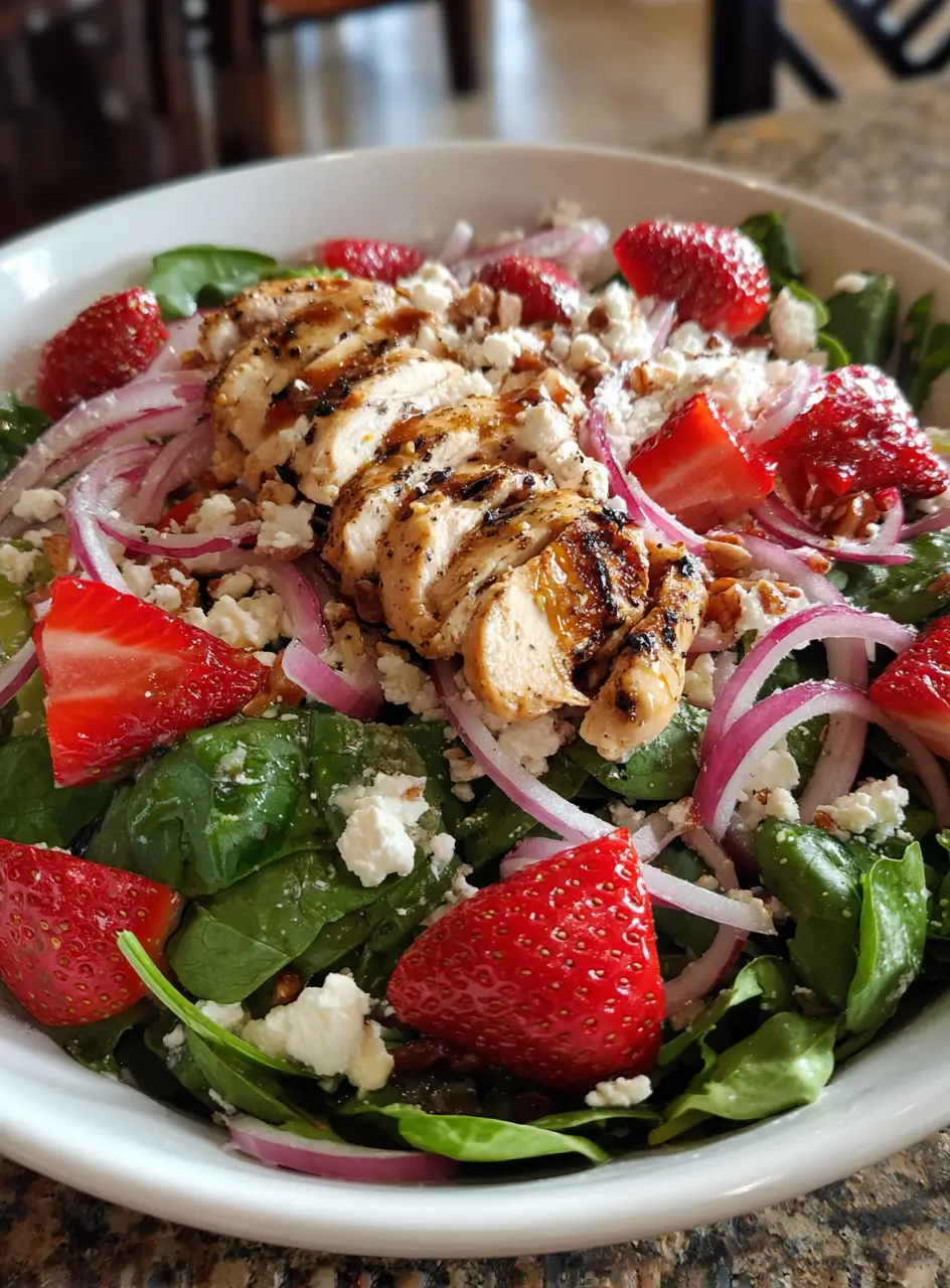 Strawberry Chicken Spinach Salad Recipe | 5-Star Fresh Favorite 3 Strawberry Chicken Spinach Salad Recipe 5-Star Fresh Favorite