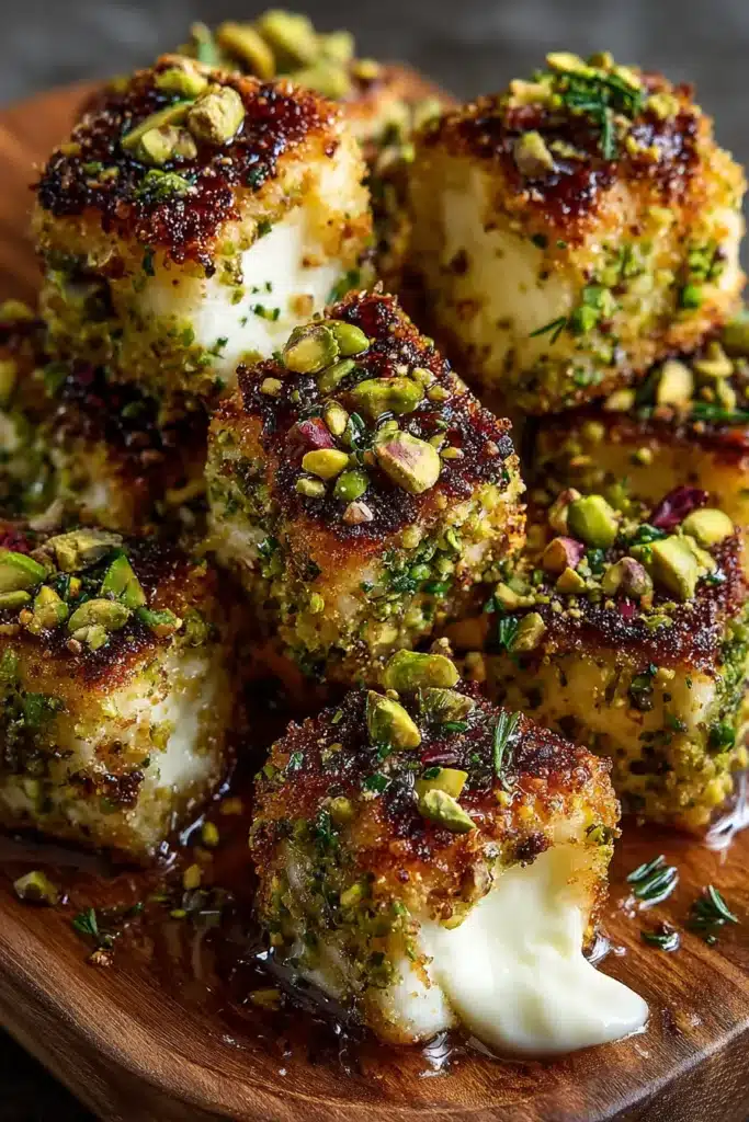 Best Pistachio Crusted Brie Bites