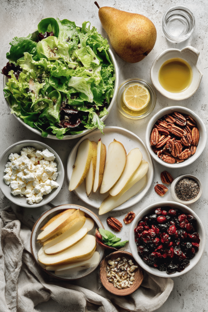 Pear, Apple & Cranberry Salad with Feta | Easy Salad Recipe 4 Pear, Apple & Cranberry Salad with Feta